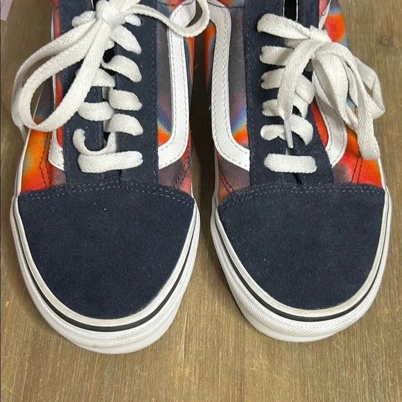 Vans Old Skool Dark Aura Black Red Skateboarding Low Cut Sneaker Shoes Women 7 - Picture 2 of 13